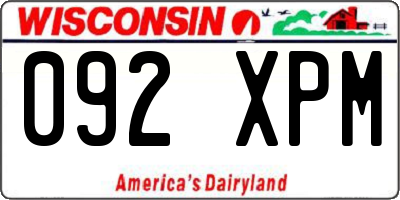 WI license plate 092XPM