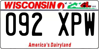 WI license plate 092XPW