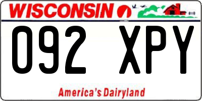 WI license plate 092XPY