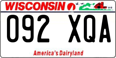 WI license plate 092XQA