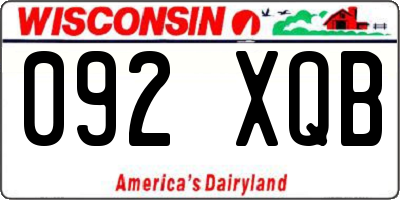 WI license plate 092XQB