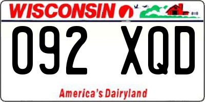 WI license plate 092XQD