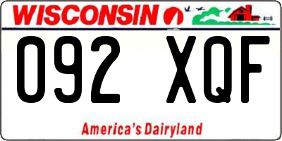 WI license plate 092XQF
