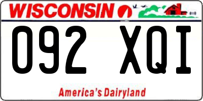 WI license plate 092XQI