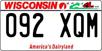 WI license plate 092XQM