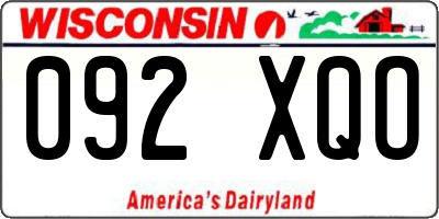 WI license plate 092XQO