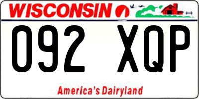 WI license plate 092XQP