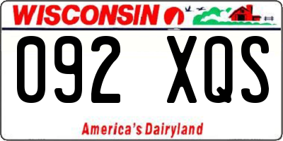 WI license plate 092XQS