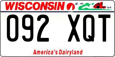 WI license plate 092XQT