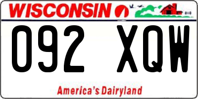 WI license plate 092XQW