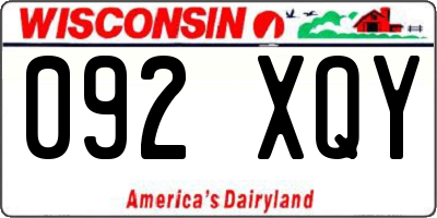 WI license plate 092XQY