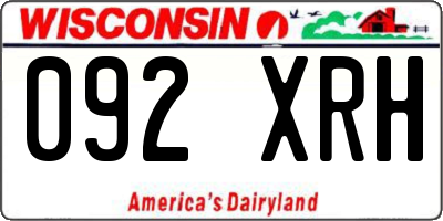 WI license plate 092XRH