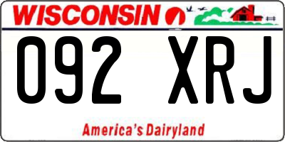 WI license plate 092XRJ