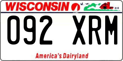 WI license plate 092XRM