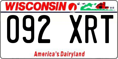 WI license plate 092XRT