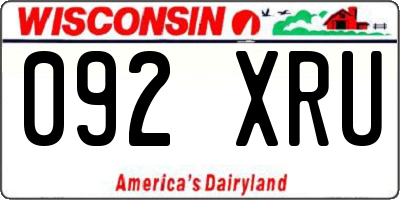 WI license plate 092XRU