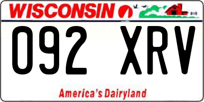 WI license plate 092XRV