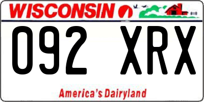 WI license plate 092XRX
