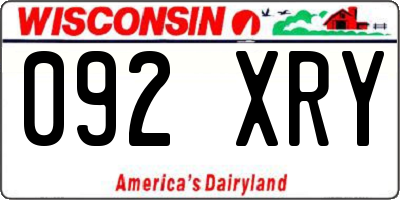 WI license plate 092XRY
