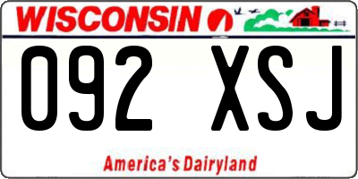 WI license plate 092XSJ