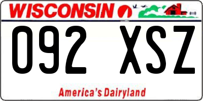 WI license plate 092XSZ