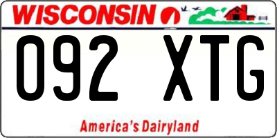 WI license plate 092XTG