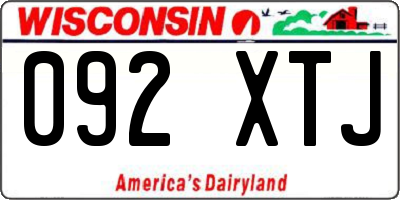 WI license plate 092XTJ