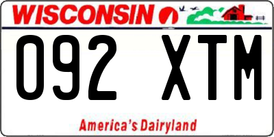 WI license plate 092XTM