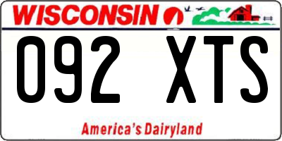 WI license plate 092XTS