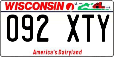 WI license plate 092XTY
