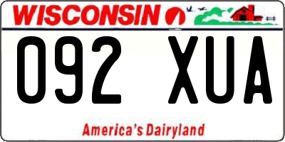 WI license plate 092XUA