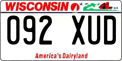 WI license plate 092XUD