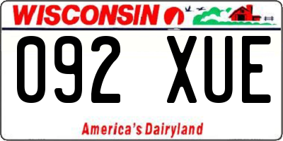 WI license plate 092XUE