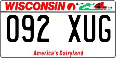 WI license plate 092XUG