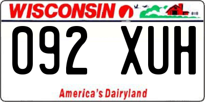WI license plate 092XUH