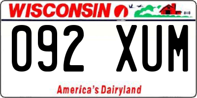 WI license plate 092XUM