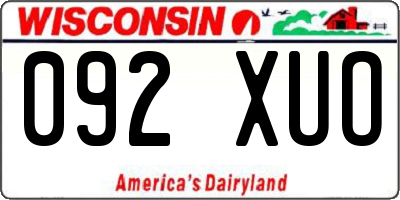 WI license plate 092XUO