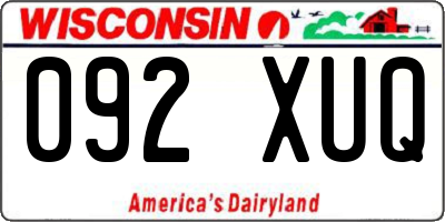 WI license plate 092XUQ