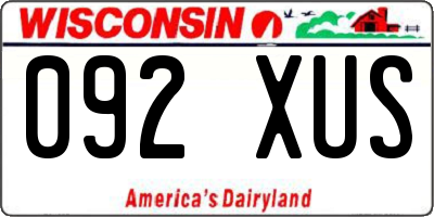WI license plate 092XUS
