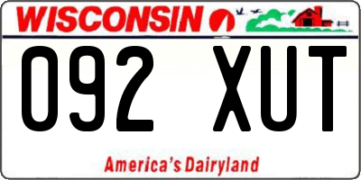 WI license plate 092XUT