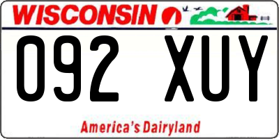 WI license plate 092XUY