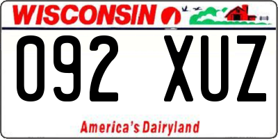 WI license plate 092XUZ