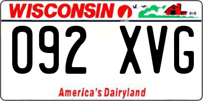 WI license plate 092XVG