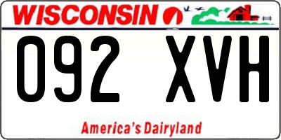 WI license plate 092XVH