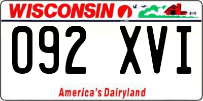WI license plate 092XVI