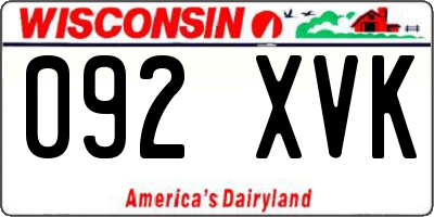 WI license plate 092XVK