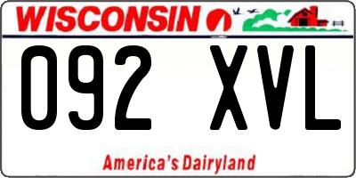 WI license plate 092XVL