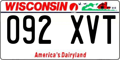 WI license plate 092XVT