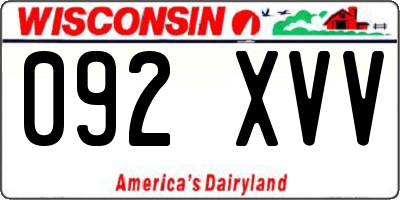 WI license plate 092XVV