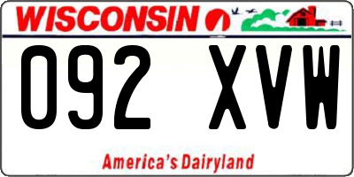 WI license plate 092XVW